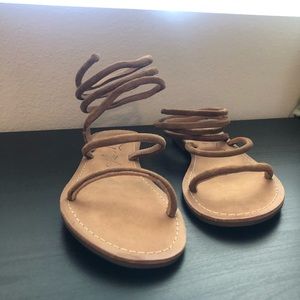 Free People Tan Wrap Sandal (size 37)